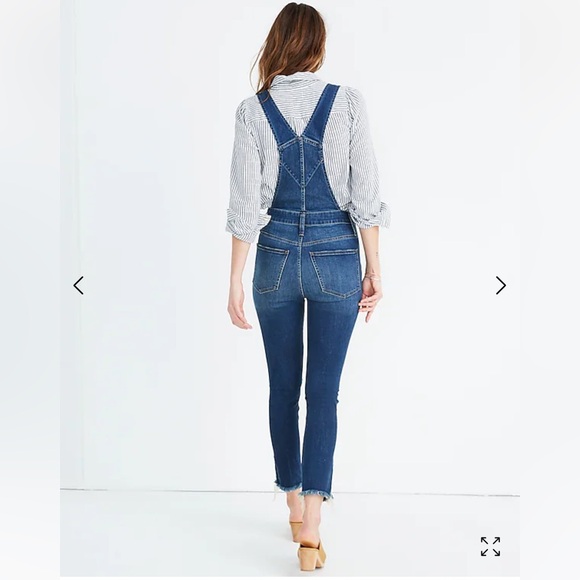 • Madewell • Women’s Roadtripper Overalls Jeans in Brodie Wash Blue Distressed - Picture 2 of 6